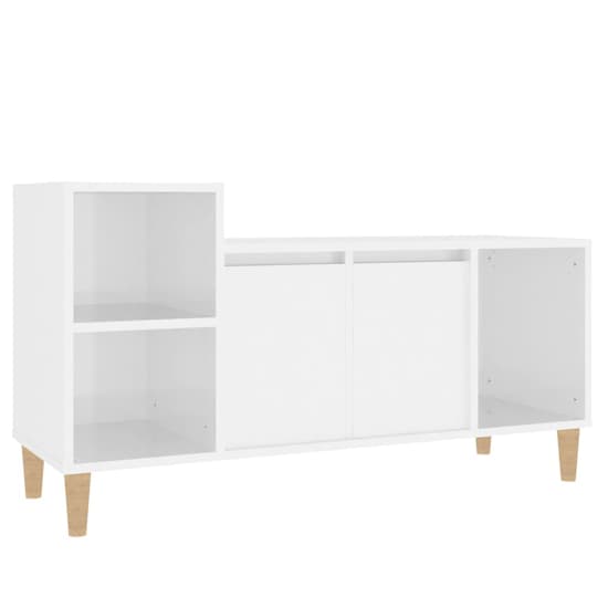Novato High Gloss TV Stand With 2 Doors In White_3