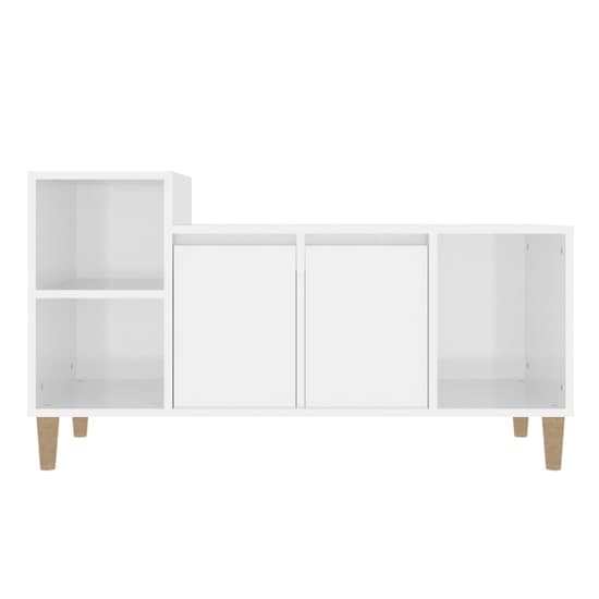 Novato High Gloss TV Stand With 2 Doors In White_4
