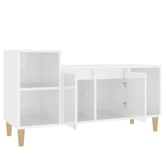 Novato High Gloss TV Stand With 2 Doors In White_5