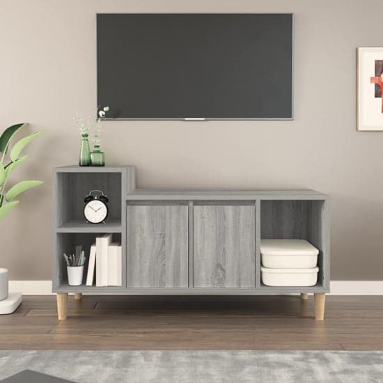 Novato Wooden TV Stand With 2 Doors In Grey Sonoma Oak_1