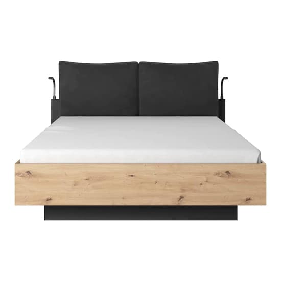 Novi Wooden Ottoman King Size Bed In Artisan Oak With LED_3