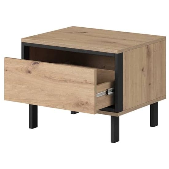 Novi Wooden Set Of 2 Bedside Cabinets 1 Drawer In Artisan Oak_3