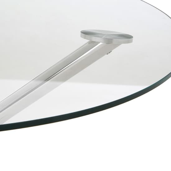 Kurhah Round Clear Glass Dining Table With Silver Frame_3