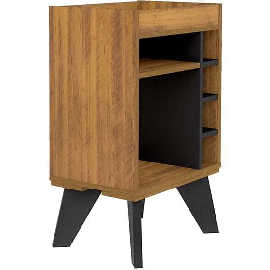 Nuneaton Wooden Mini Drinks Cabinet In Black And Pine Effect_3