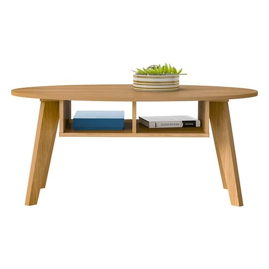 Nuneaton Oval Wooden Coffee Table In Oak Effect_2
