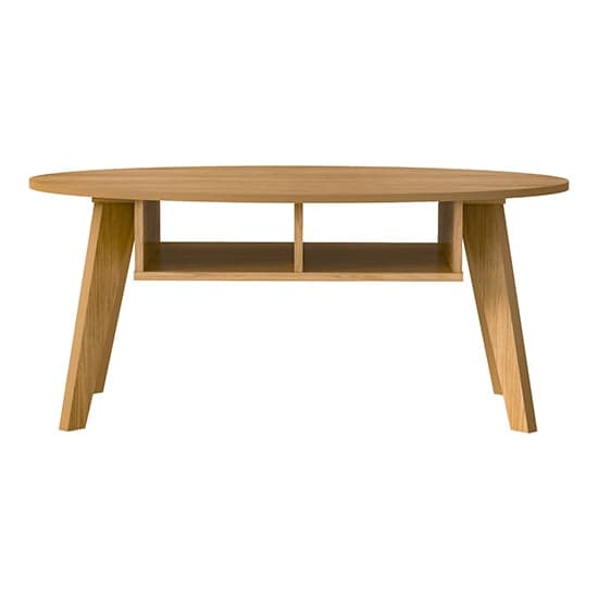 Nuneaton Oval Wooden Coffee Table In Oak Effect_3