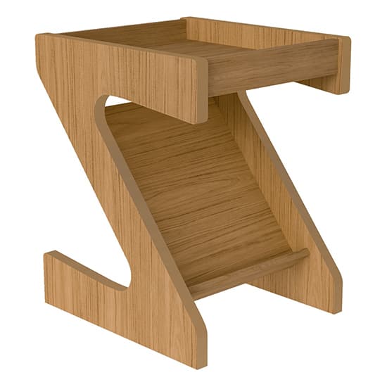 Nuneaton Wooden Z Shape Side Table In Oak Effect_3