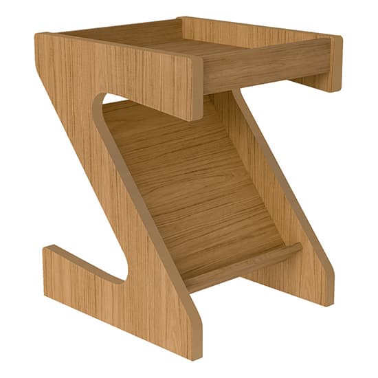 Nuneaton Wooden Z Shape Side Table In Oak Effect Furniture in Fashion