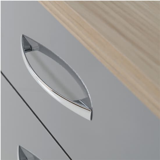 Noir 2 Drawers Bedside Cabinet In Grey Gloss And Light Oak_3