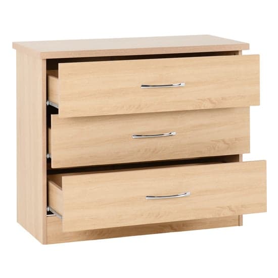 Noir Chest Of Drawers In Sonoma Oak With 3 Drawers_2