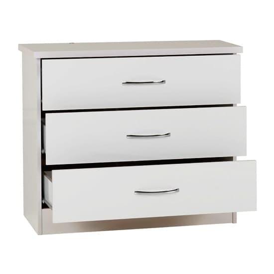 Noir Chest Of Drawers In White High Gloss With 3 Drawers_2