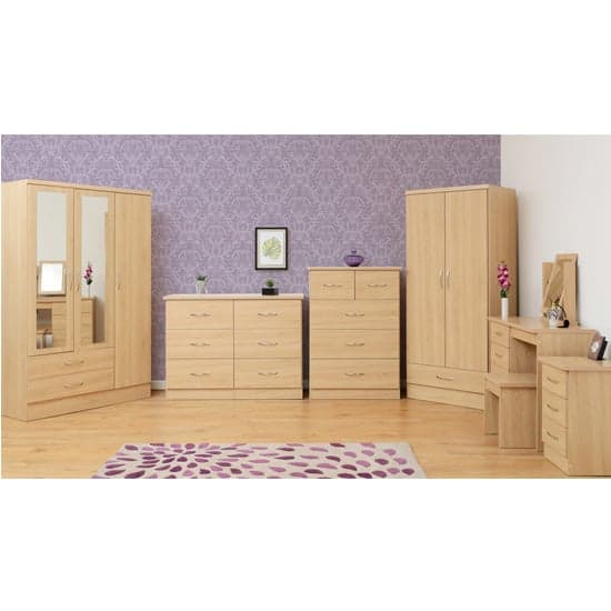 Noir Dressing Table Set In Sonoma Oak With 4 Drawers_3