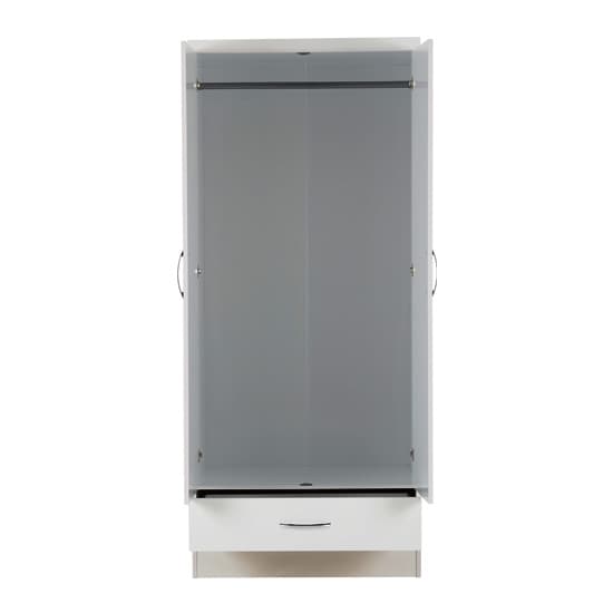 Noir Wardrobe In White High Gloss With 2 Doors And 1 Drawers_3