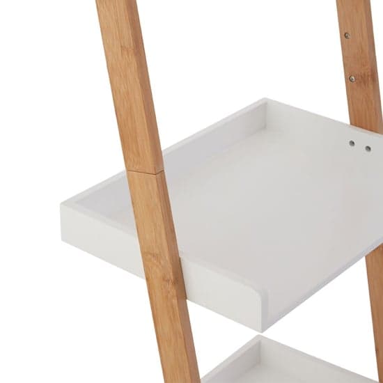 Nusakan Wooden 3 Tier Ladder Shelving Unit In White And Natural_4
