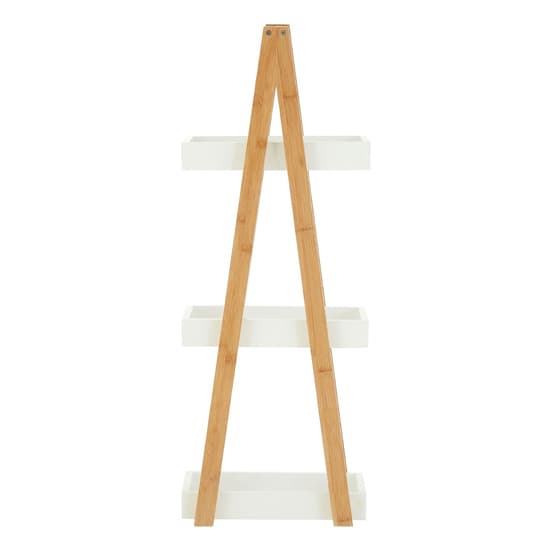 Nusakan Wooden 3 Tier A Frame Shelving Unit In White And Natural_2