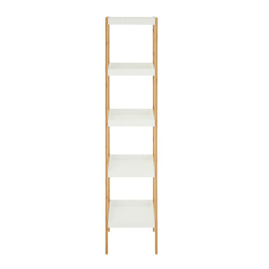 Nusakan Wooden 5 Tier Shelving Unit In White And Natural_2