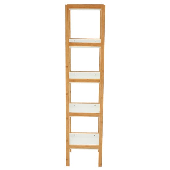 Nusakan Wooden 5 Tier Shelving Unit In White And Natural_3
