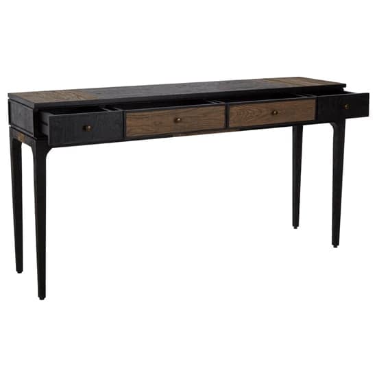 Nushagak Wooden Console Table With 4 Drawers In Brown And Black_2