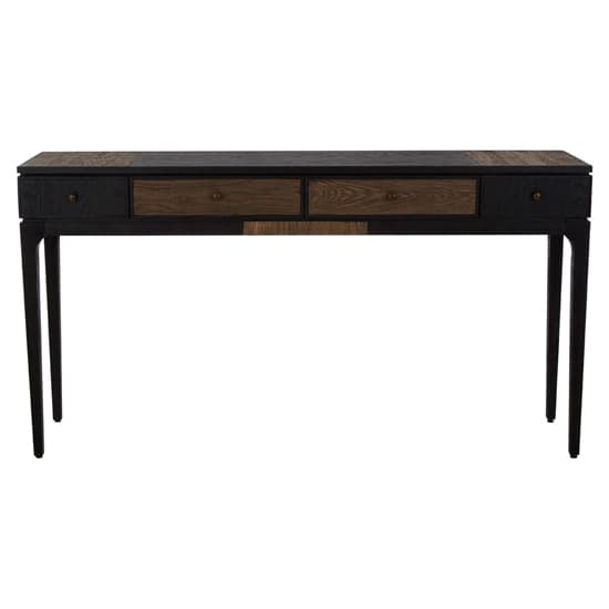 Nushagak Wooden Console Table With 4 Drawers In Brown And Black_3