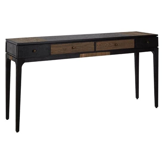 Nushagak Wooden Console Table With 4 Drawers In Brown And Black_1