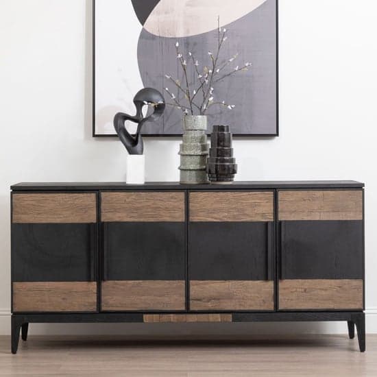 Nushagak Wooden Sideboard With 4 Doors In Brown And Black_1