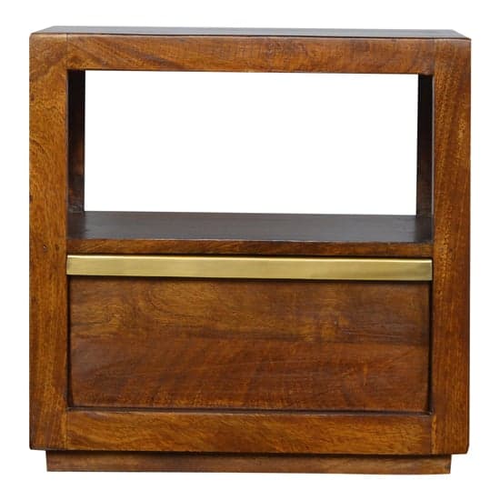 Nutty Wooden Bedside Cabinet In Chestnut With Gold Bar_2