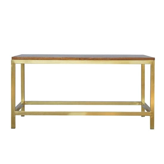 Nutty Wooden Coffee Table In Chestnut With Gold Base_2