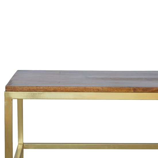Nutty Wooden Coffee Table In Chestnut With Gold Base_5