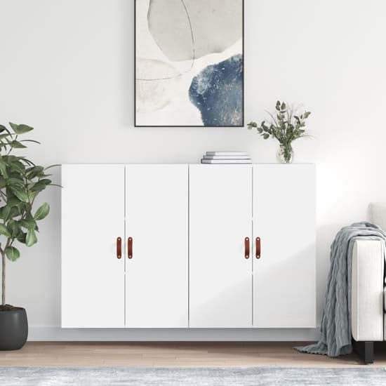 Nuuk High Gloss Sideboard Wall Mounted With 4 Doors In White_1