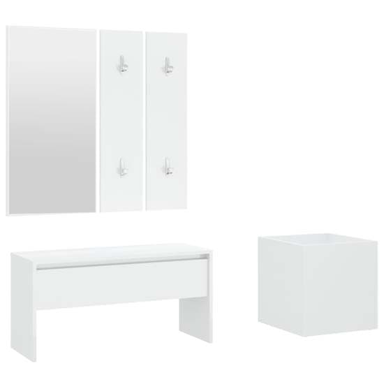 Nyon Wooden Hallway Furniture Set In White_3