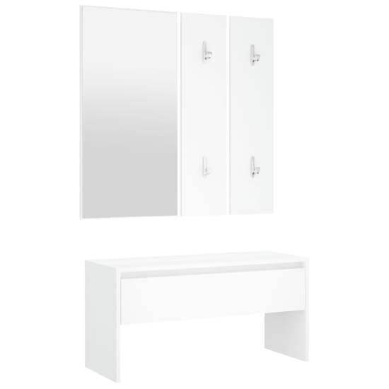 Nyon Wooden Hallway Furniture Set In White_5