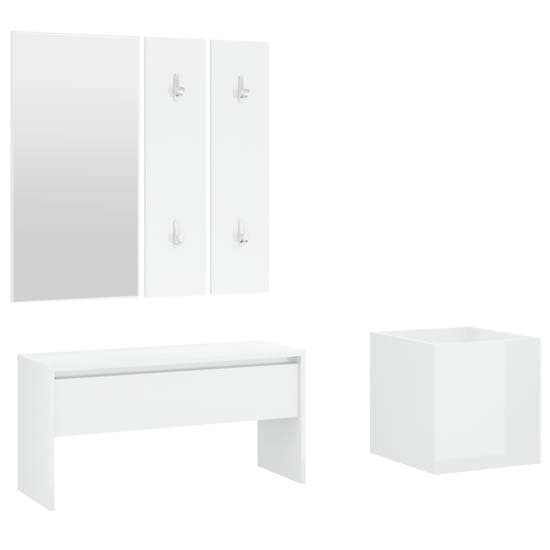 Nyon High Gloss Hallway Furniture Set In White_3