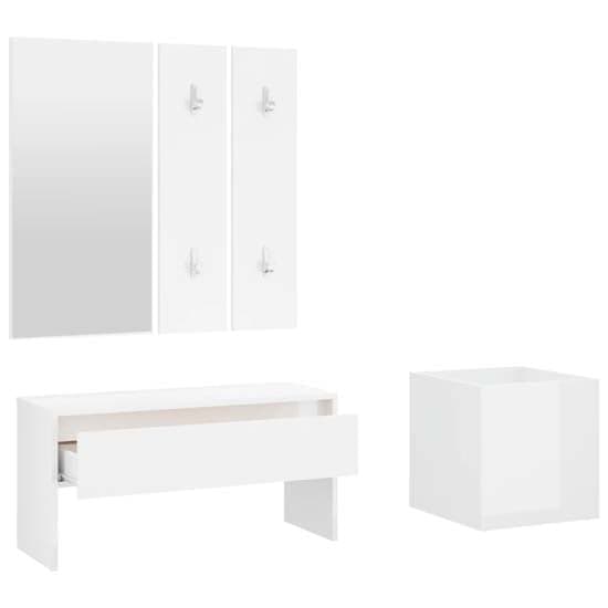 Nyon High Gloss Hallway Furniture Set In White_4