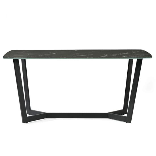 Oakley Black Marble Effect Glass Dining Table 6 Barras Chairs_3