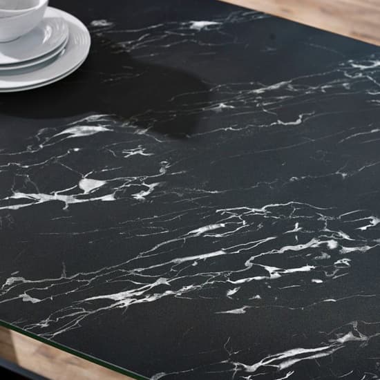 Oakley Glass Top Dining Table In Black Marble Effect_3