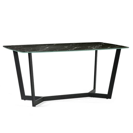 Oakley Glass Top Dining Table In Black Marble Effect_1