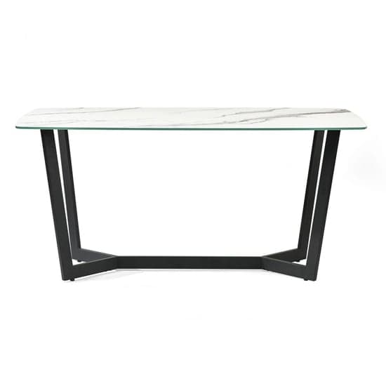 Oakley Glass Top Dining Table In White Marble Effect_2