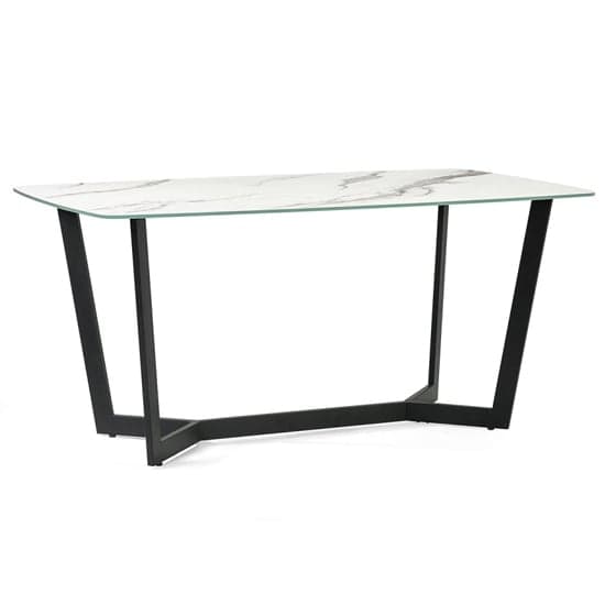 Oakley Glass Top Dining Table In White Marble Effect_1