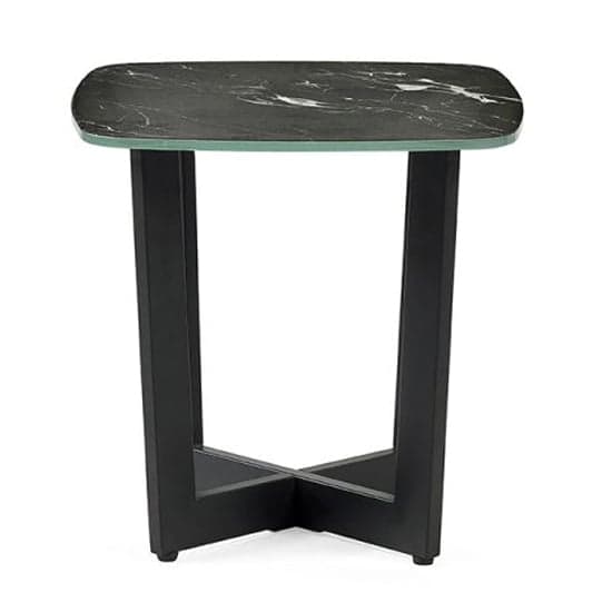 Oakley Glass Top Lamp Table In Black Marble Effect_3
