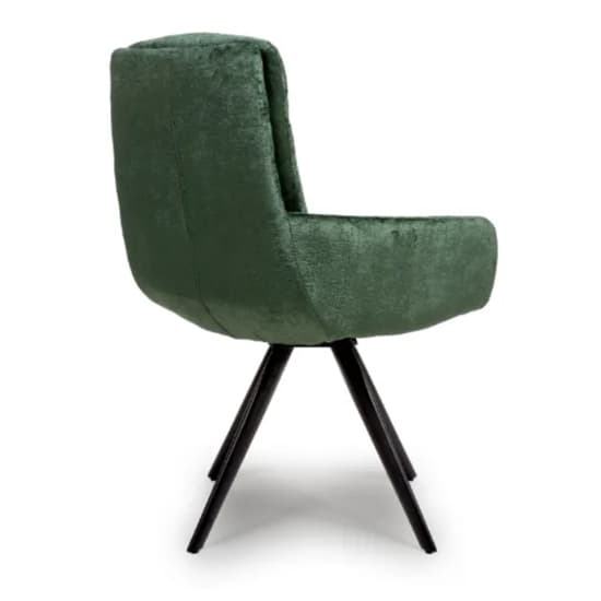 Oakley Green Chenille Fabric Dining Chairs Swivel In Pair_4