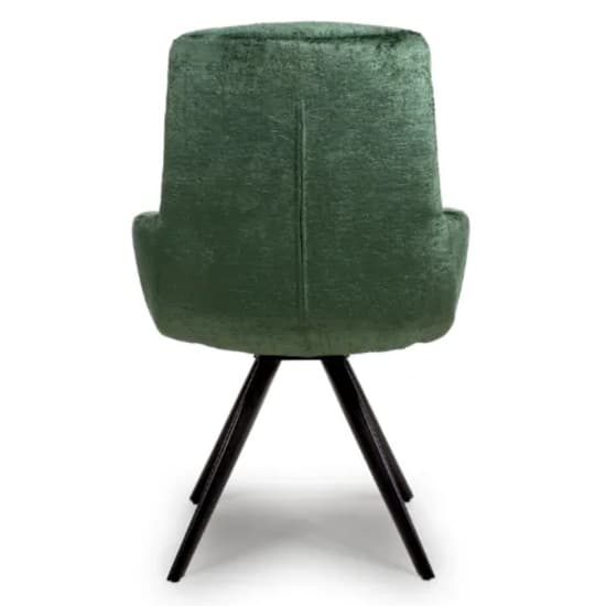 Oakley Green Chenille Fabric Dining Chairs Swivel In Pair_5
