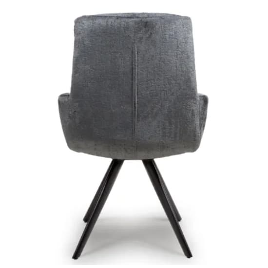 Oakley Grey Chenille Fabric Dining Chairs Swivel In Pair_3