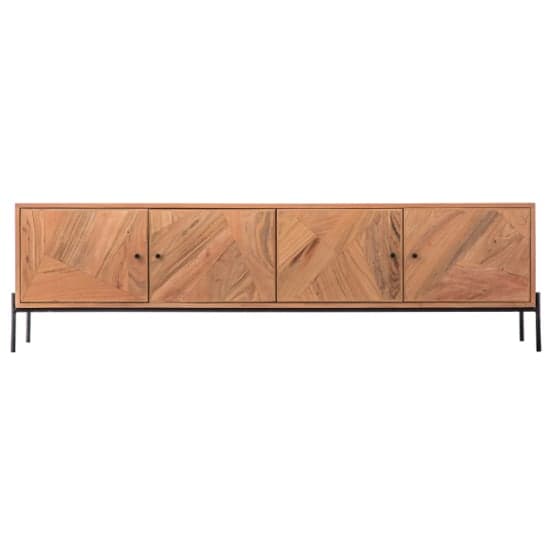 Oakmont Wooden TV Stand With 4 Doors In Natural_2