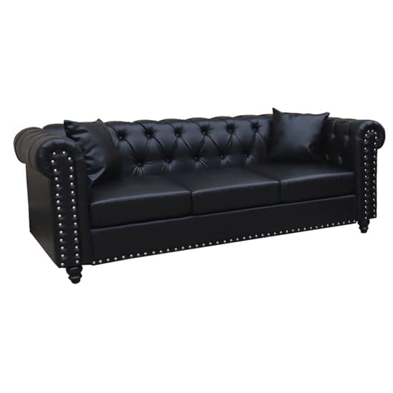 Oaxaca Faux Leather 3+2 Seater Sofa Set In Black_3