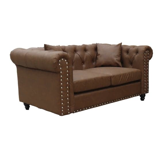 Oaxaca Faux Leather 3+2 Seater Sofa Set In Brown_2