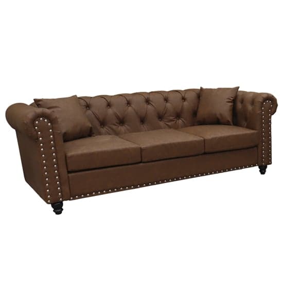 Oaxaca Faux Leather 3+2 Seater Sofa Set In Brown_3