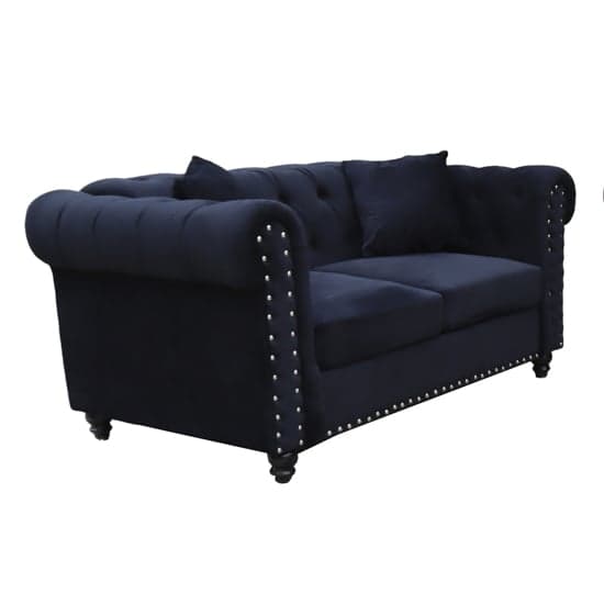 Oaxaca Plush Velvet 3+2 Seater Sofa Set In Black_2