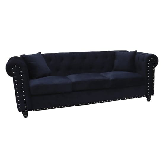 Oaxaca Plush Velvet 3+2 Seater Sofa Set In Black_3