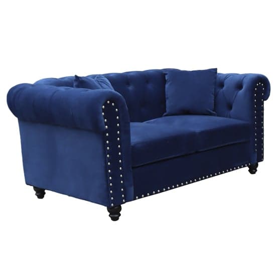 Oaxaca Plush Velvet 3+2 Seater Sofa Set In Blue_2