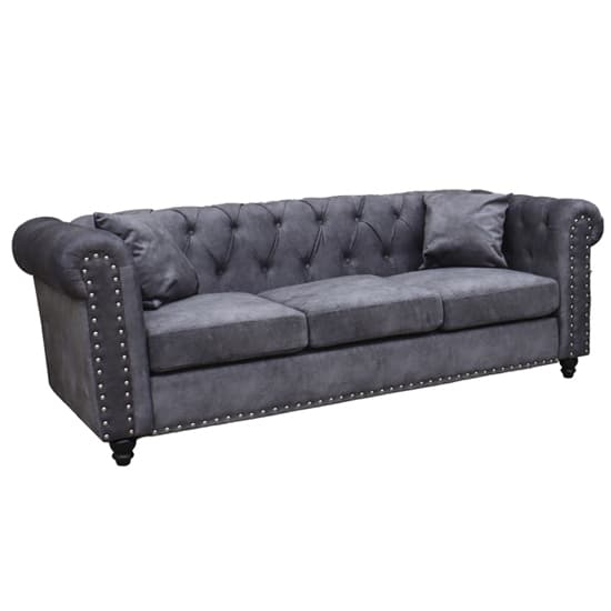 Oaxaca Plush Velvet 3+2 Seater Sofa Set In Light Grey_3